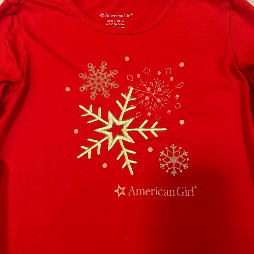 American Girl Red Long Sleeve Snowflake Tee Shirt
Size M (10-12) - Picture 4 of 6